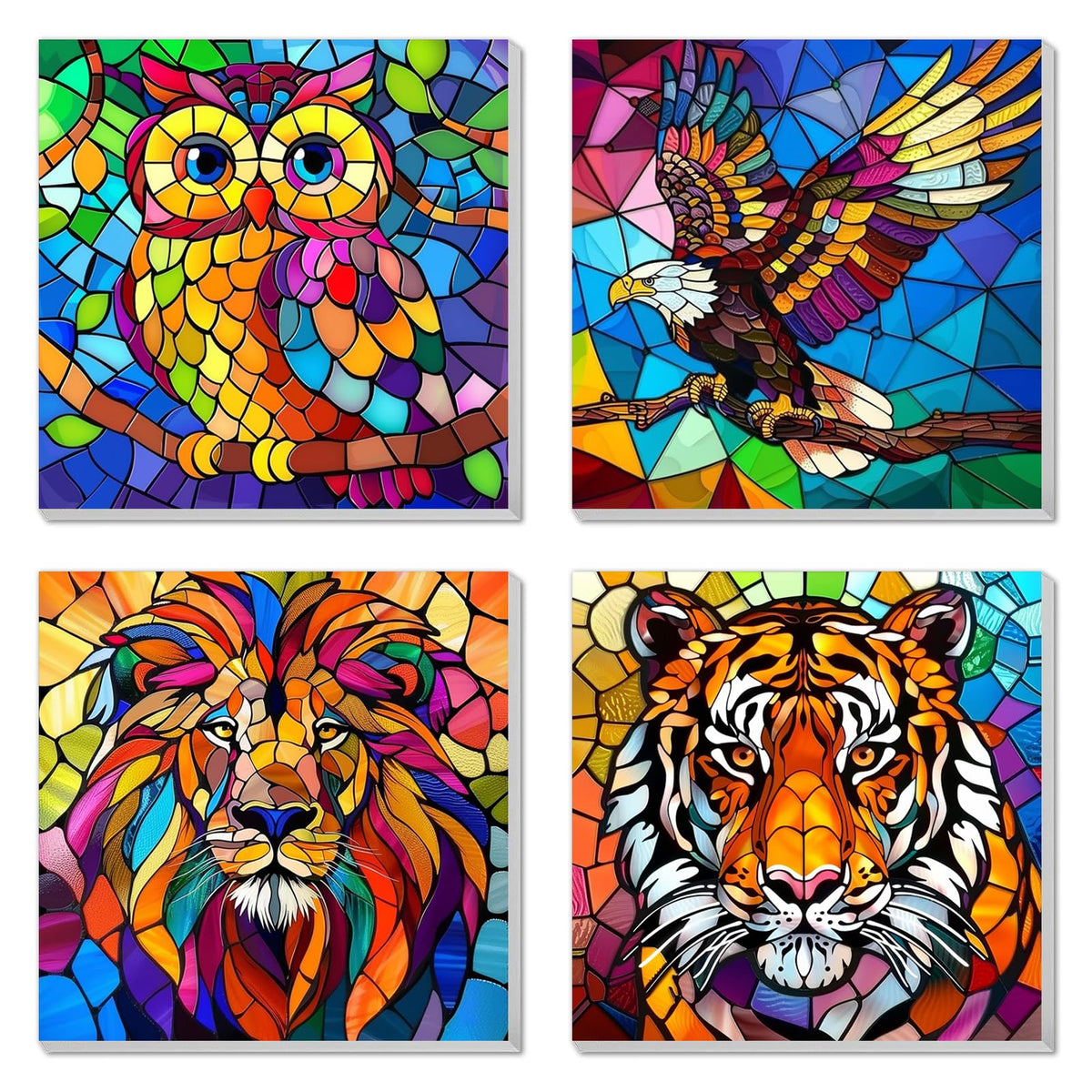 amlivo paint by numbers kit for kids four canvases with frames ready to display