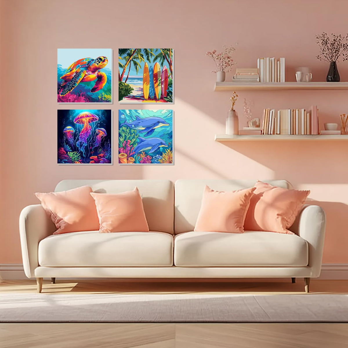 amlivo paint by numbers kids hook nails allow instant display of finished art.