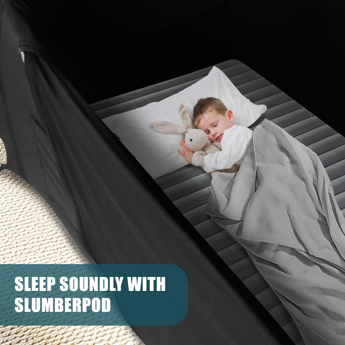 AMMER canopy blocks 95% of light for a calmer nap