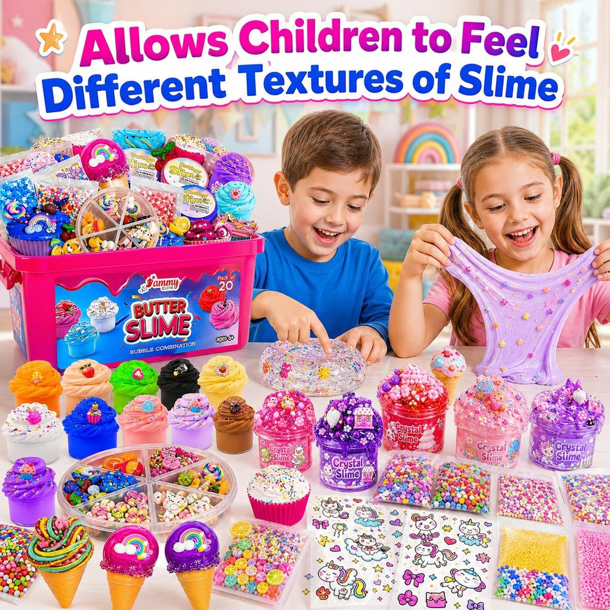 Ammy Glow slime party gift pack ideal for birthdays and gifting.