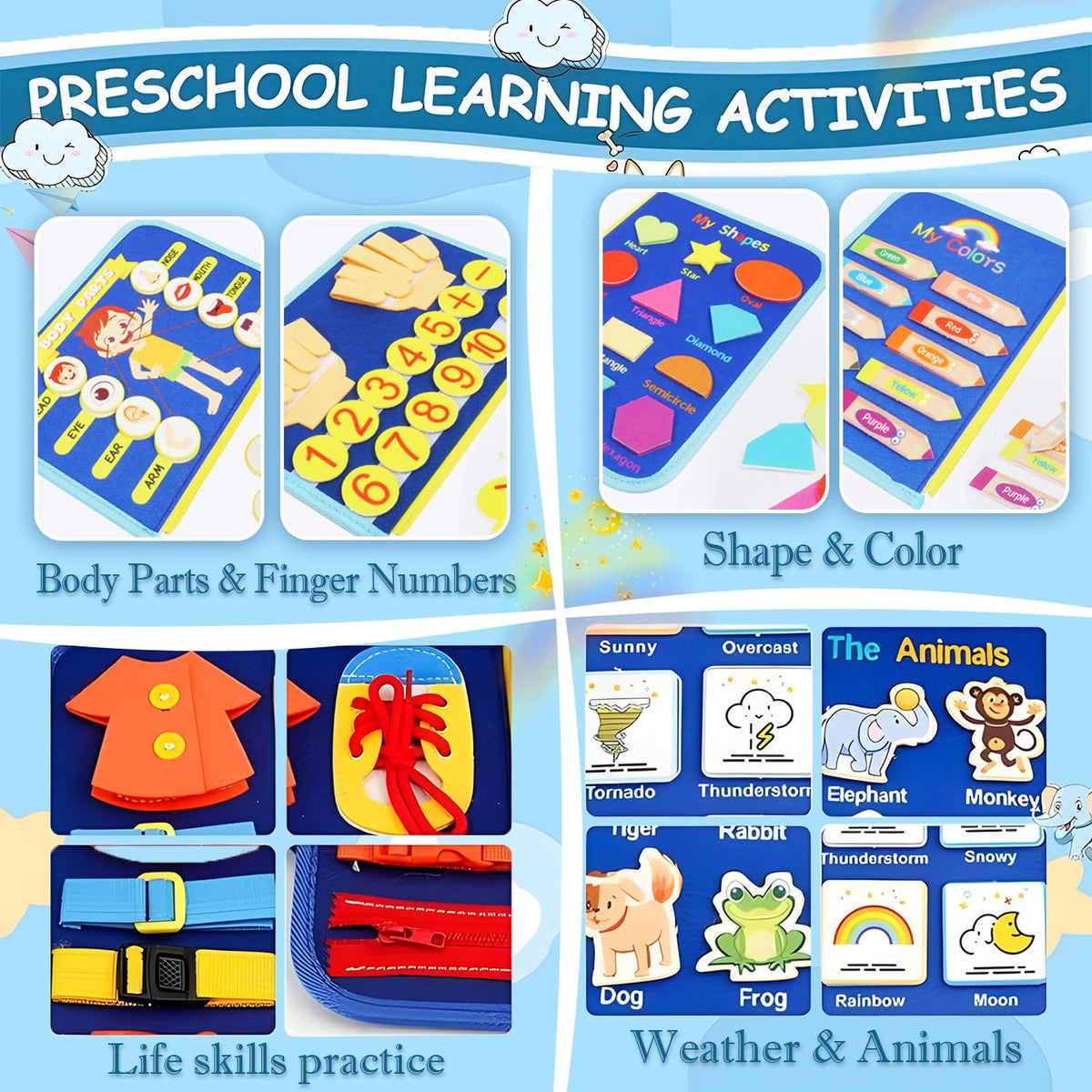 Amor Gift Busy Board with finger-number games boosts early numeracy and fine motor skills.