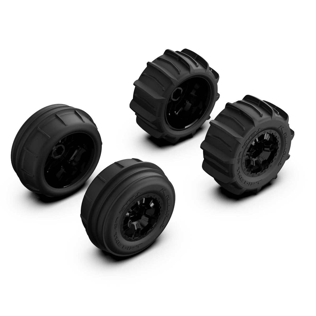 AMORIL RC paddle tires 110mm diameter offer off-road grip on snow and sand.