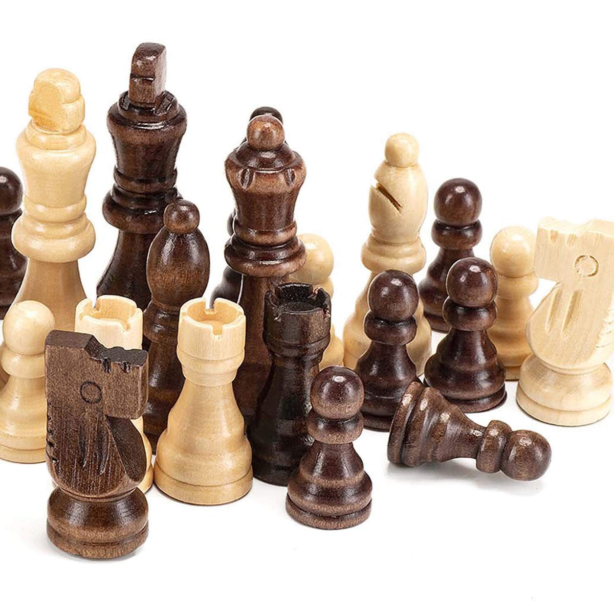 AMEROUS wooden chess pieces with king piece at 3inch for classic gameplay on standard boards