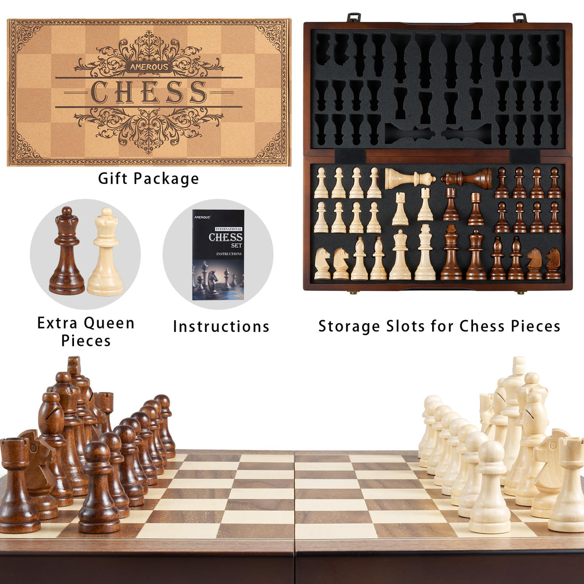 AMEROUS travel-ready chess set in use during a picnic or camp