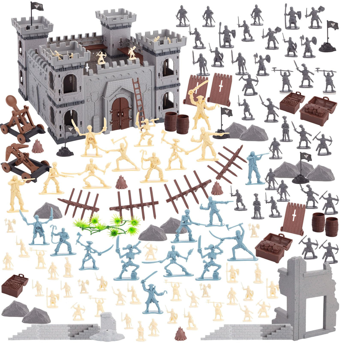 AMOR PRESENT 310PCS medieval castle set with towering walls for imaginative battles.
