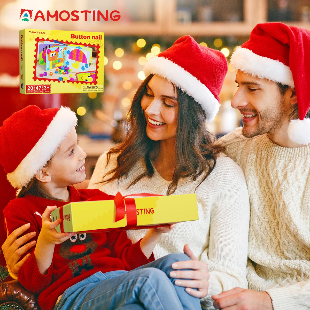 AMOSTING Button Art Toy kids enjoy creative pattern play and learning.