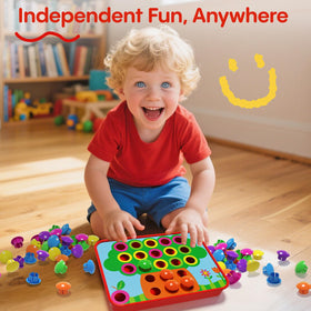 AMOSTING Button Art Toy mushroom nails add tactile building elements.