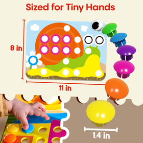 AMOSTING Button Art Toy storage tray keeps pieces organized after play.
