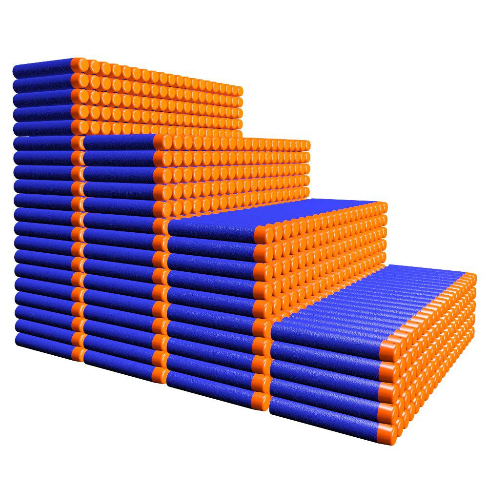 AMOSTING Nerf bullets refill 1000-pack in blue, designed for extended play sessions.