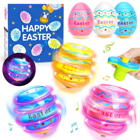 Amoyasite light-up Easter egg spinner in vibrant colors for festive play.