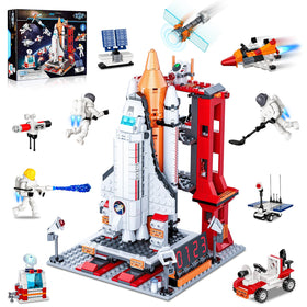 Amoyasite space exploration shuttle top view for imaginative play and STEM exploration.