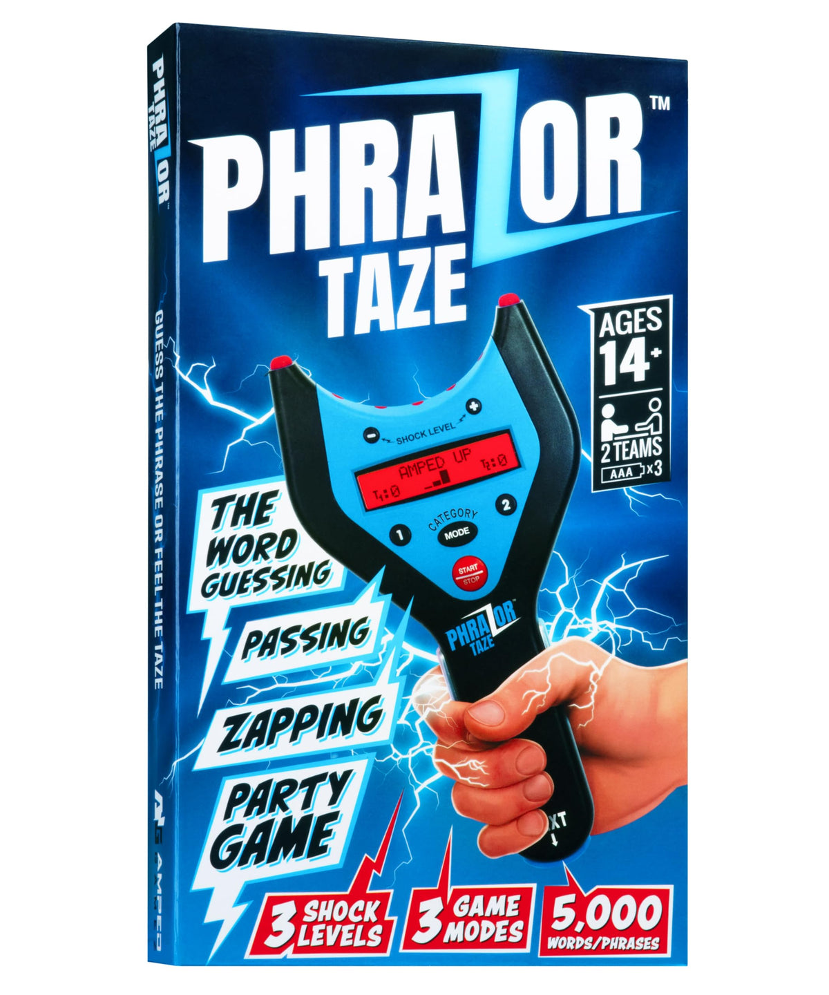 Amped Gamez PhraZor Taze device with shock conductors for energetic party play