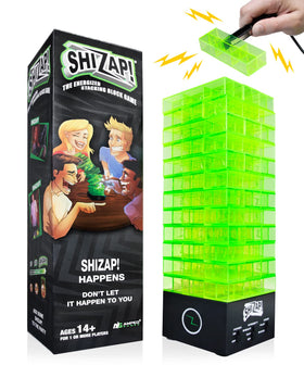 Amped Gamez ShiZap! LED base lights up during a suspenseful party play.