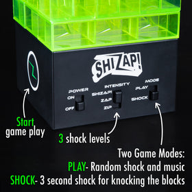 Amped Gamez ShiZap! Three intensity levels—Zip, Zap, ShiZap!—for customized thrills.