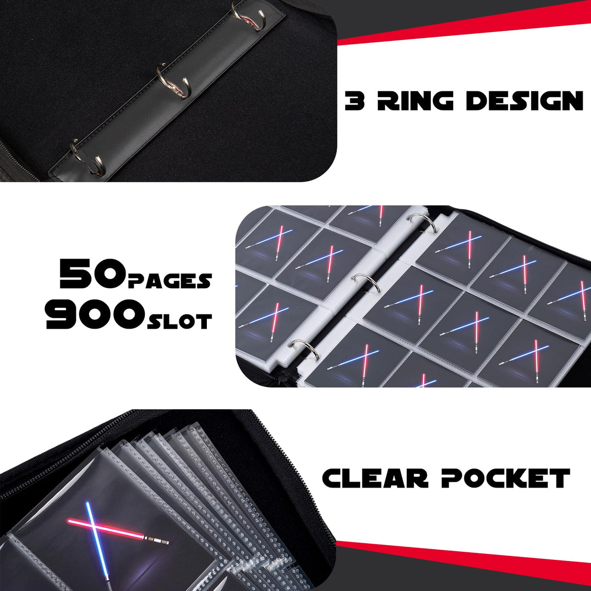 Shelf-ready binder with a compact profile for travel and display.