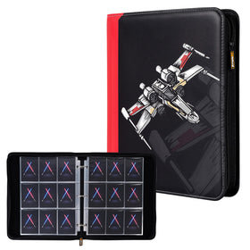 Ampleer 9-pocket binder with space-ship cover for stylish card storage.