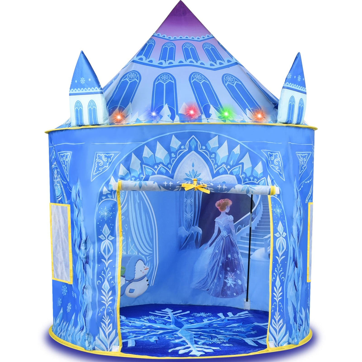 Amplov Princess Pop Up Play Tent in ice castle design boosts imaginative Frozen playtime