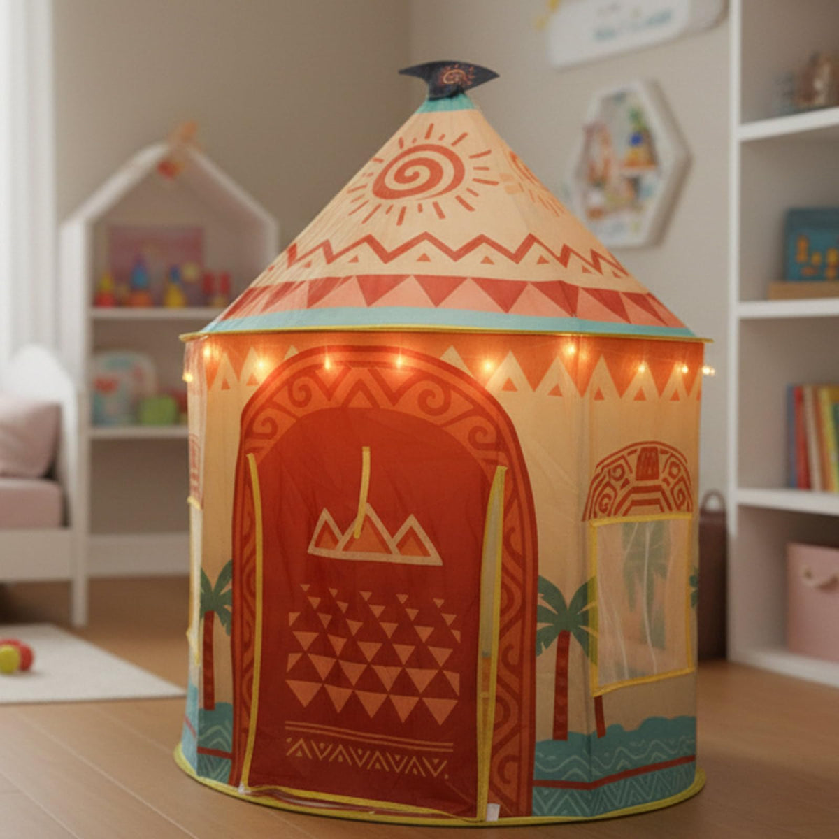 Amplov Tropical Adventure Tent mid pop-up setup for fast assembly and play.