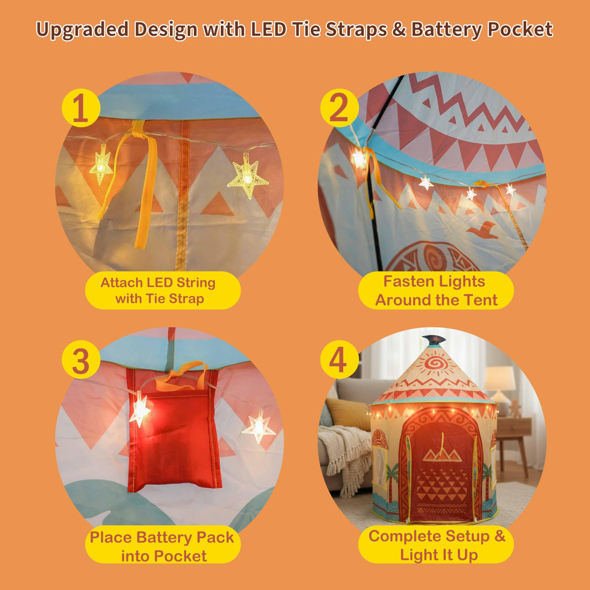 Amplov tent walls show ocean waves and turtles for imaginative adventures.