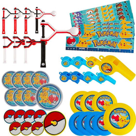 Amscan Pokemon party favors with flying discs for outdoor games and lively party fun