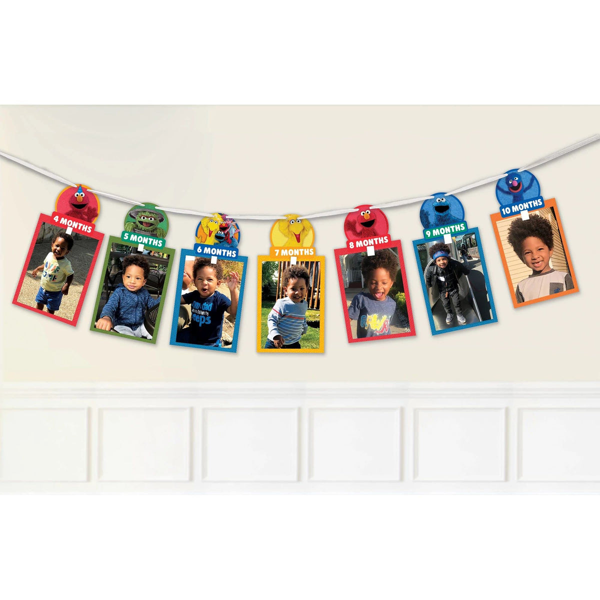 Amscan Sesame Street photo banner provides a colorful backdrop for lasting birthday memories.