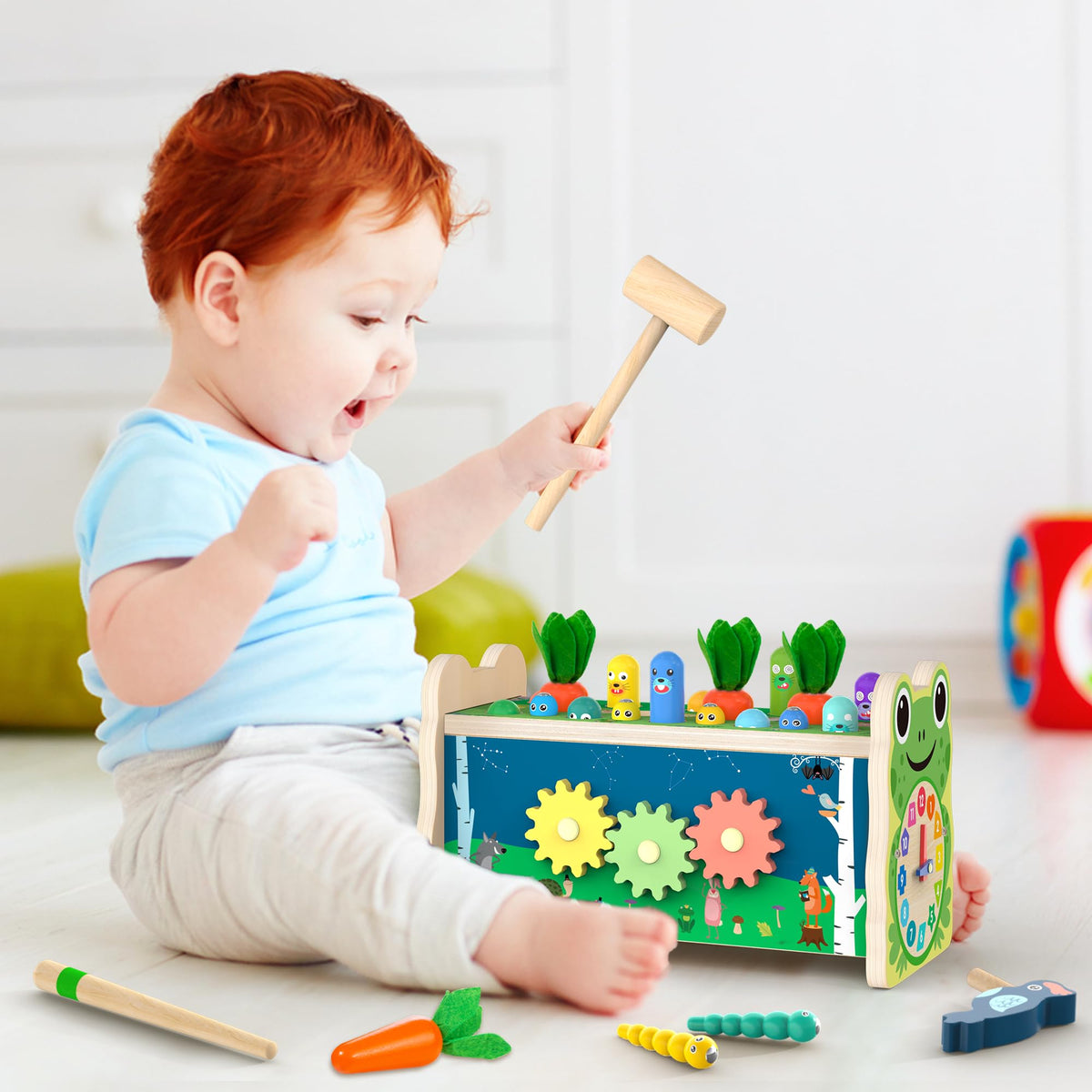 Amtreen spinning gear action demonstrating cause-and-effect play.
