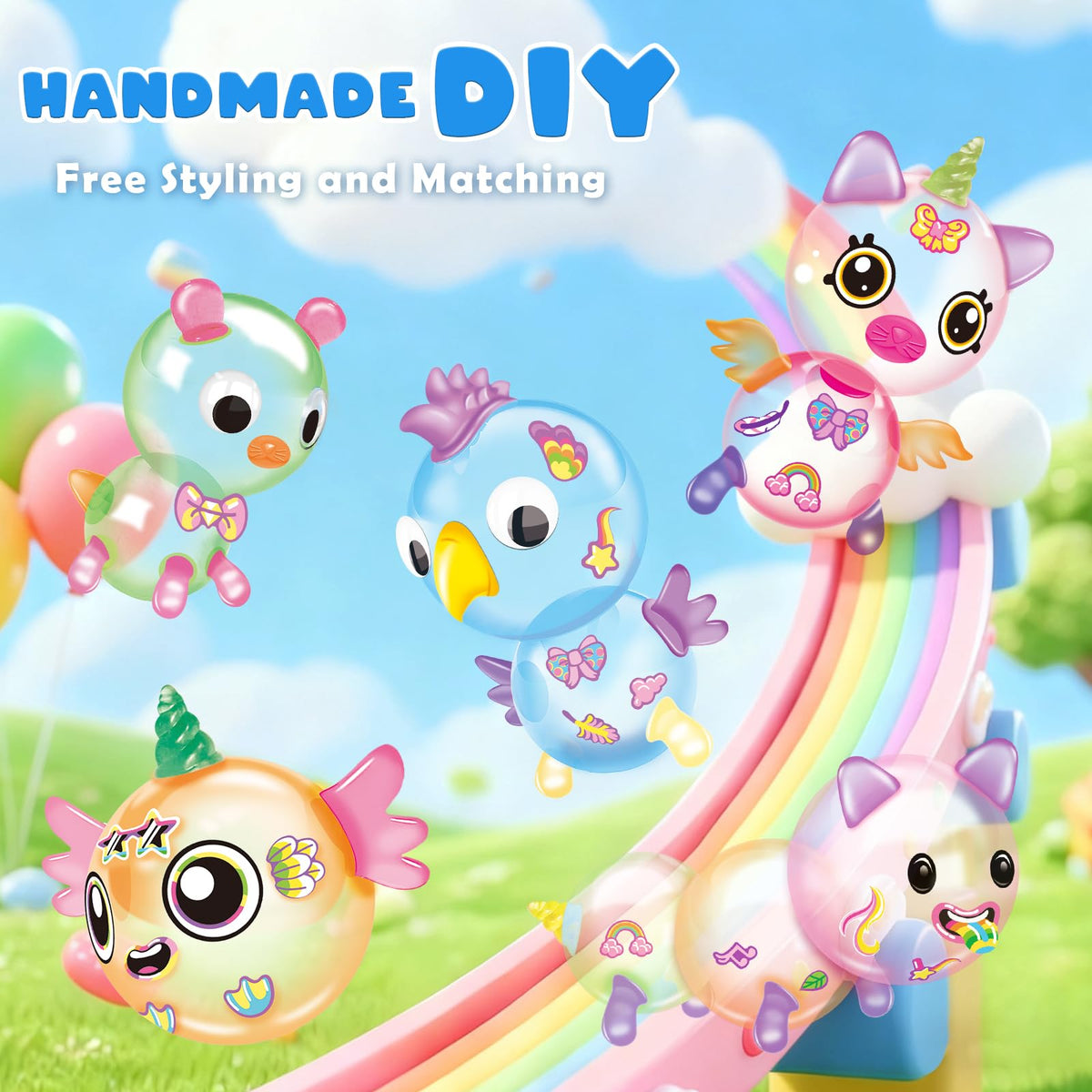 Amy & Benton 3D eyes and stickers add personality to kid-made figures
