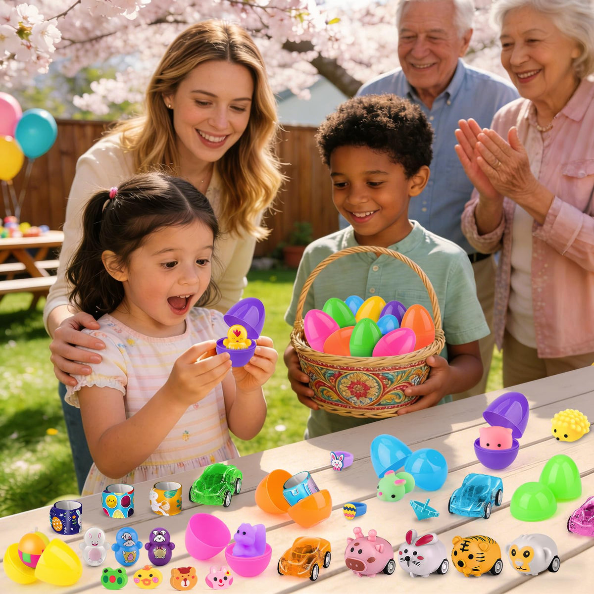 Amy & Benton Easter egg with toy inside promotes excitement and mess-free gifting