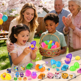 Amy & Benton Easter egg with toy inside promotes excitement and mess-free gifting