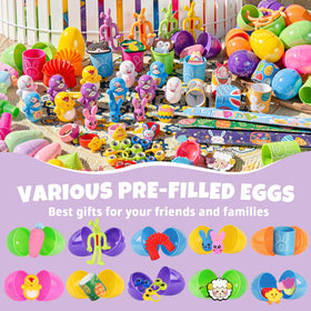 Amy & Benton Easter slap bracelets inside eggs for party flair.