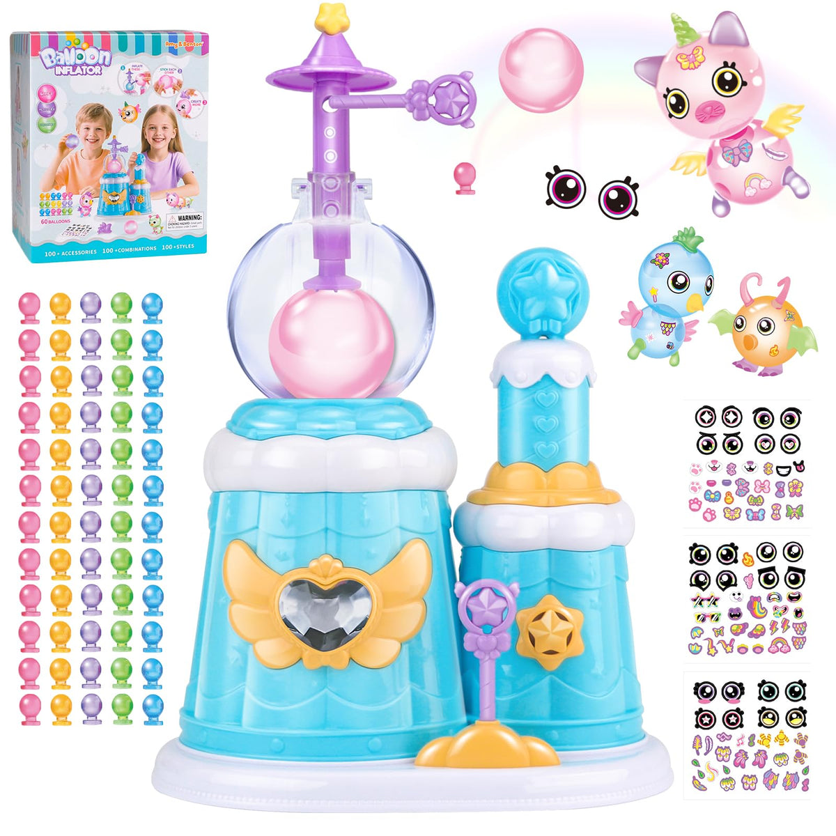Amy & Benton Princess Blue DIY Balloons with Pump ready for quick crafting fun