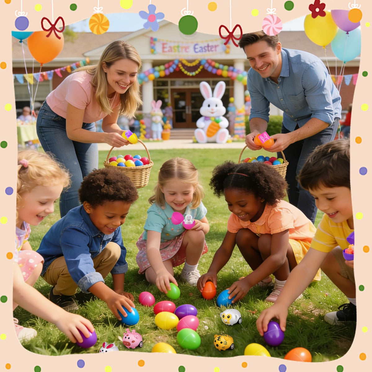 Amy & Benton eggs with a variety of toy styles for discovery