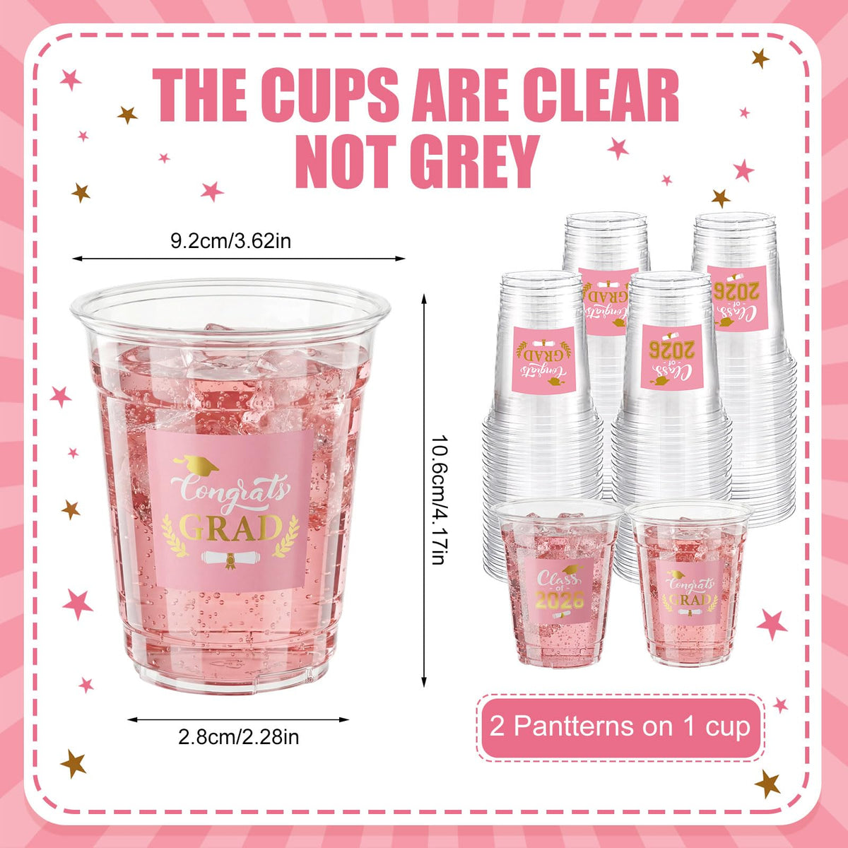 Amyhill congrats grad design cup with pink gold white lettering