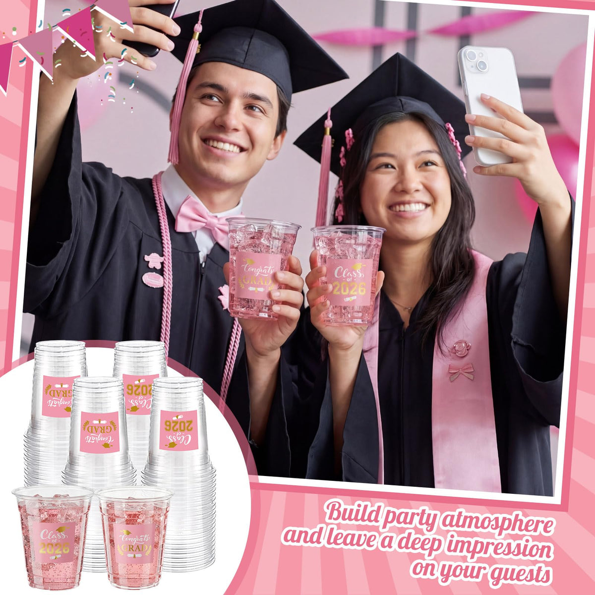 Amyhill Class of 2026 cups ideal for parties and favors