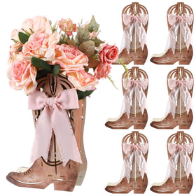 Amyhill pink western boot centerpiece 6pcadds rustic table decor.