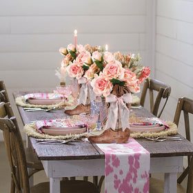 Amyhill wedding or bridal shower decor with cowgirl boot boxes.