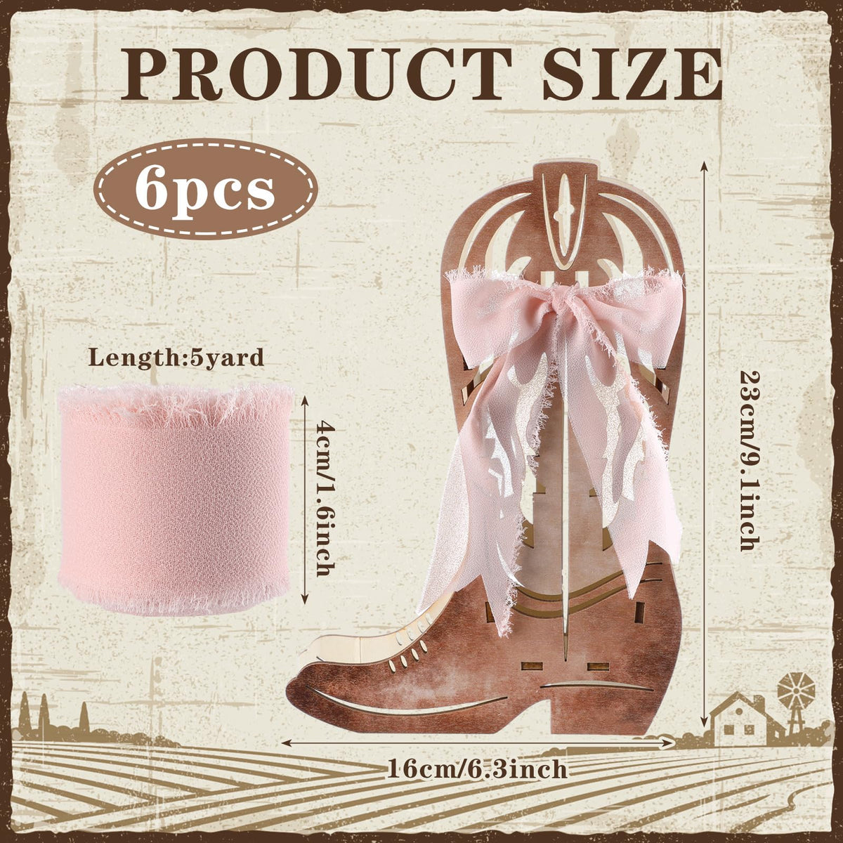 Amyhill wood cowgirl boots details highlight perforated design for decor.