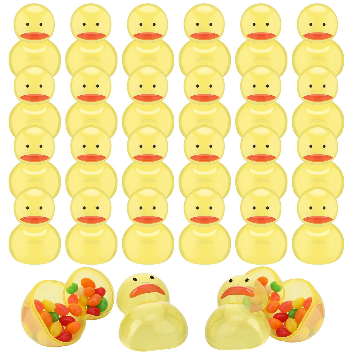 Amyhill yellow duck containers closed—neat for gift baskets and party favors.