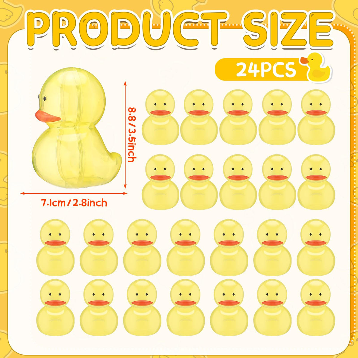 Amyhill yellow duck containers open—easy filling with candies or small toys.