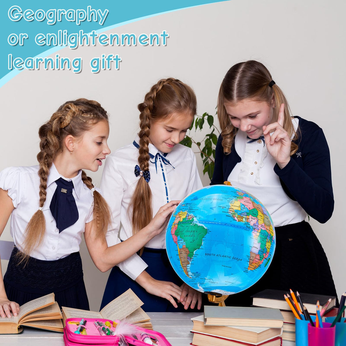 Amylove rewritable globe surface for notes with a dry-erase marker.
