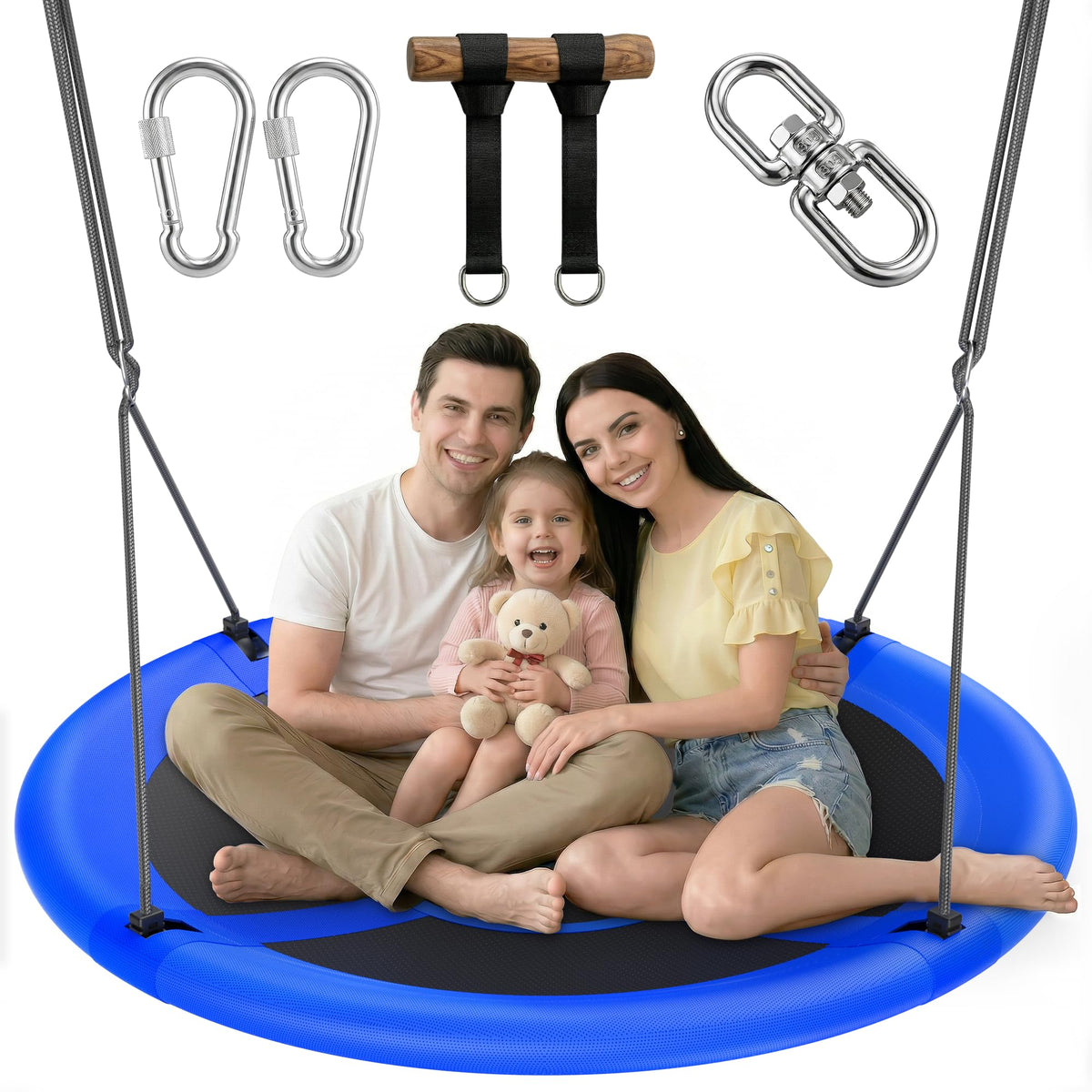 ANAGOO saucer tree swing with 43-inch seat for backyard family fun