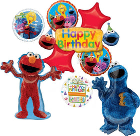 Anagram banner featuring Elmo and Cookie Monster, ideal for a bold birthday entrance.