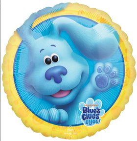 Anagram blue 17-inch round foil balloon ideal for color accents.