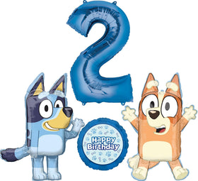 Anagram Bluey 32-inch foil balloon adds a bold centerpiece for a cheerful birthday.