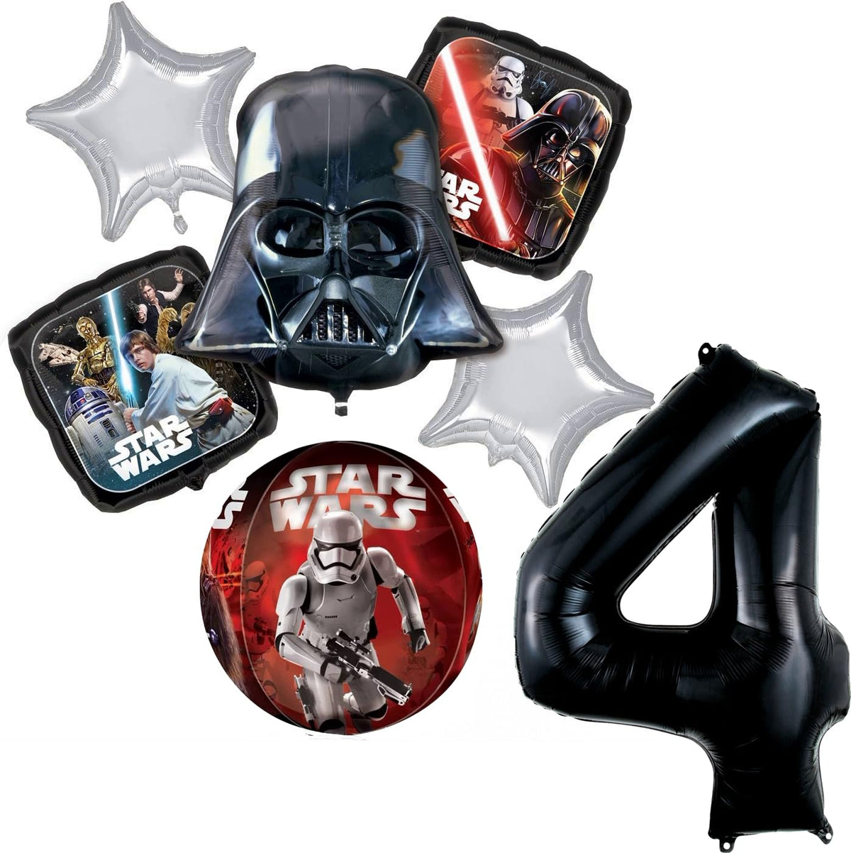 Anagram Darth Vader 25-inch foil balloon, eye-catching centerpiece for Star Wars birthday parties.