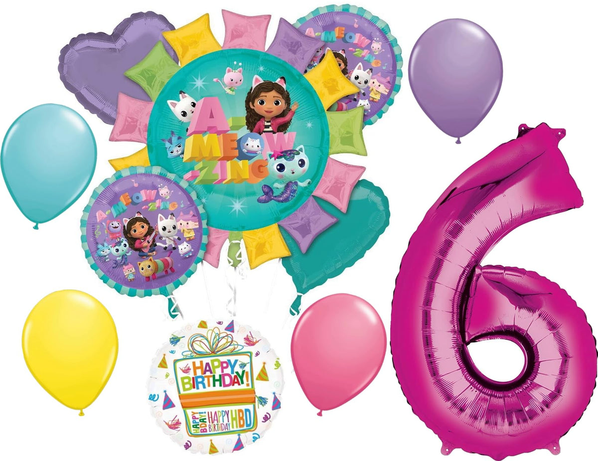 Anagram Gabby 34in number-6 foil balloon for bold centerpiece decor