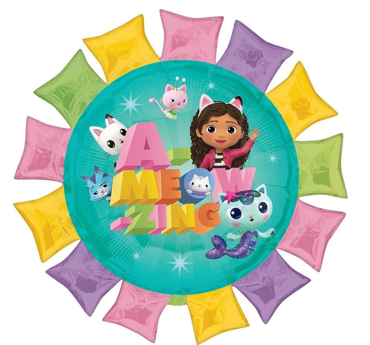 Anagram Gabby Cats 27in foil balloon for playful party display