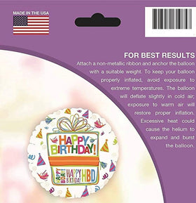Anagram Happy Birthday 17-inch present foil balloon brings festive charm.