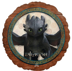 Anagram hiccup-toothless 17-inch round foil balloon adds character-themed decor.