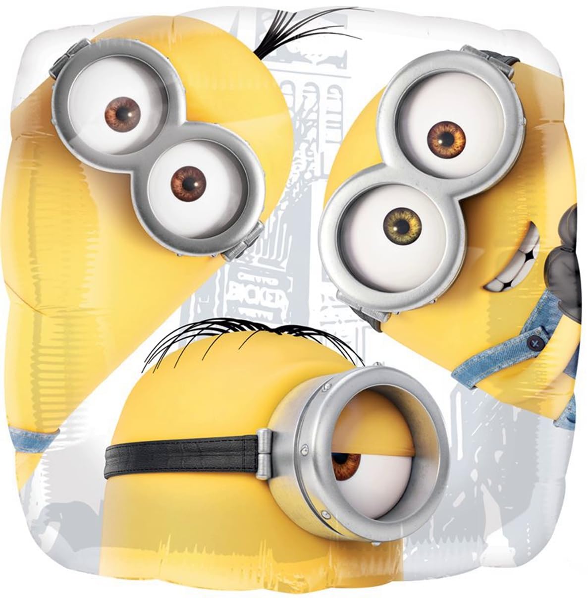 Anagram Minions 18-inch denim pocket balloon adds playful character.